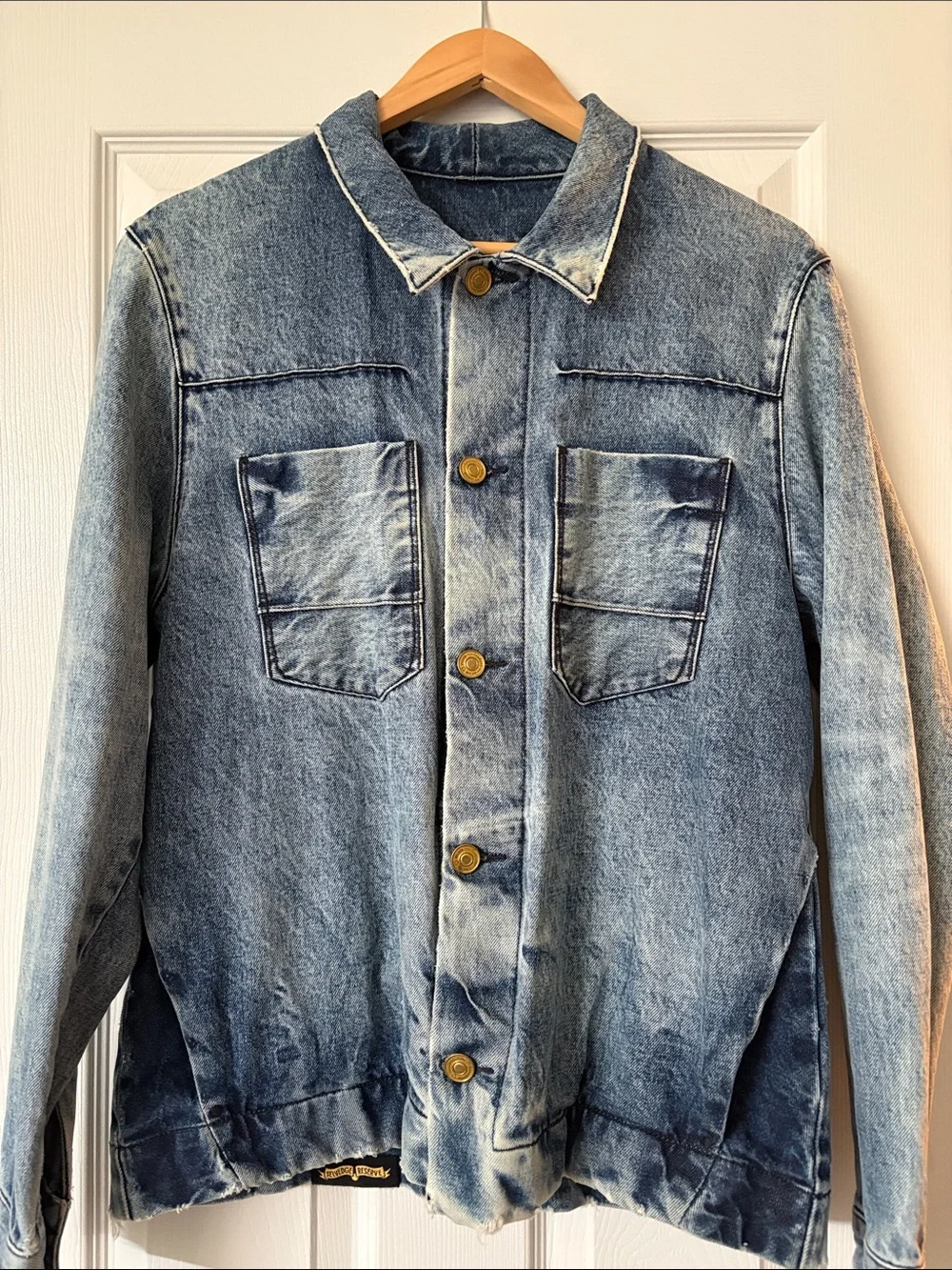 Candiani Selvedge Reserve Stonewash Distressed Denim Shirt Jacket - Rare! M/L